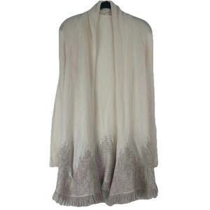 Anthropologie Moth Nevis Fringe Open Front Cardigan Size Small Boho Southwestern